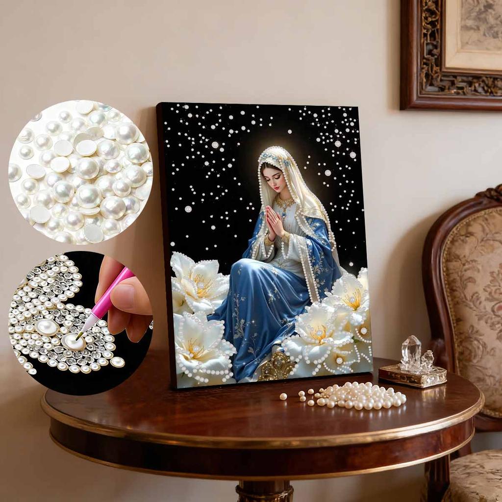 Pearl Painting Kit Virgin Mary Theme Frameless Handicraft DIY Bedroom Decoration Living Room Wall Art Room Decoration Art Craft Decoration