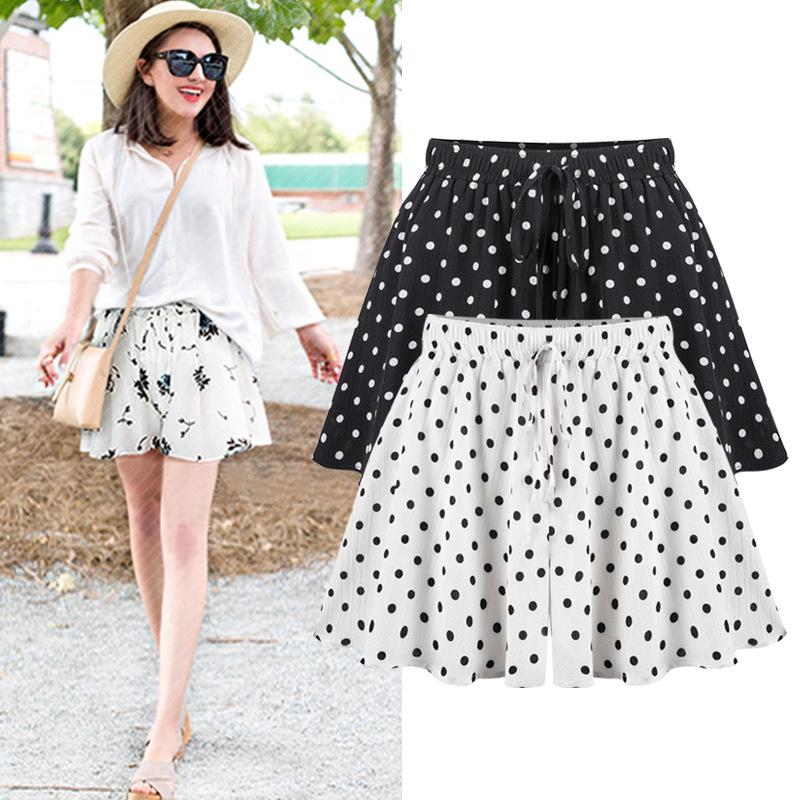 Wide-leg Shorts Skirt Women's Summer New Korean Version of High-waisted Large-size Loose A-word Culottes