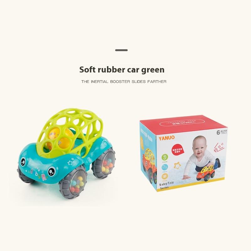 Newborn Baby Rattle Bobo Car 3-12 Months Baby Soft Rubber Toy