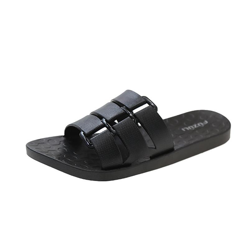Summer Slippers Women's Outer Wear 2025 New Fashion One-word Buckle Flat-bottomed Slippers Student Seaside Casual Beach Shoes Women