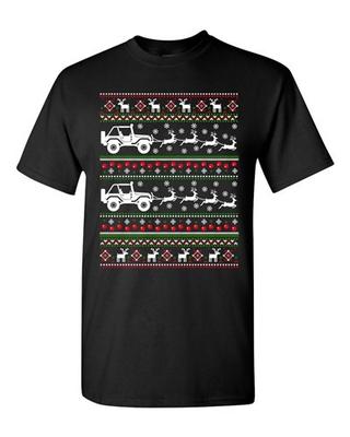 Truck Sleigh Santa Reindeer Ugly Christmas Gift Funny Adult DT T-Shirt Tee Unisex T-Shirt