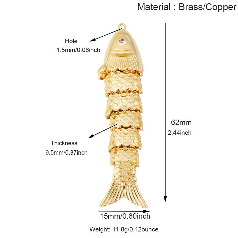

Enamel Fish Bone Squid Marine Sea Dalphin Charm Pendant, Real Gold Silver Plated Zircon Jewelry Finding Supplies S87 S75