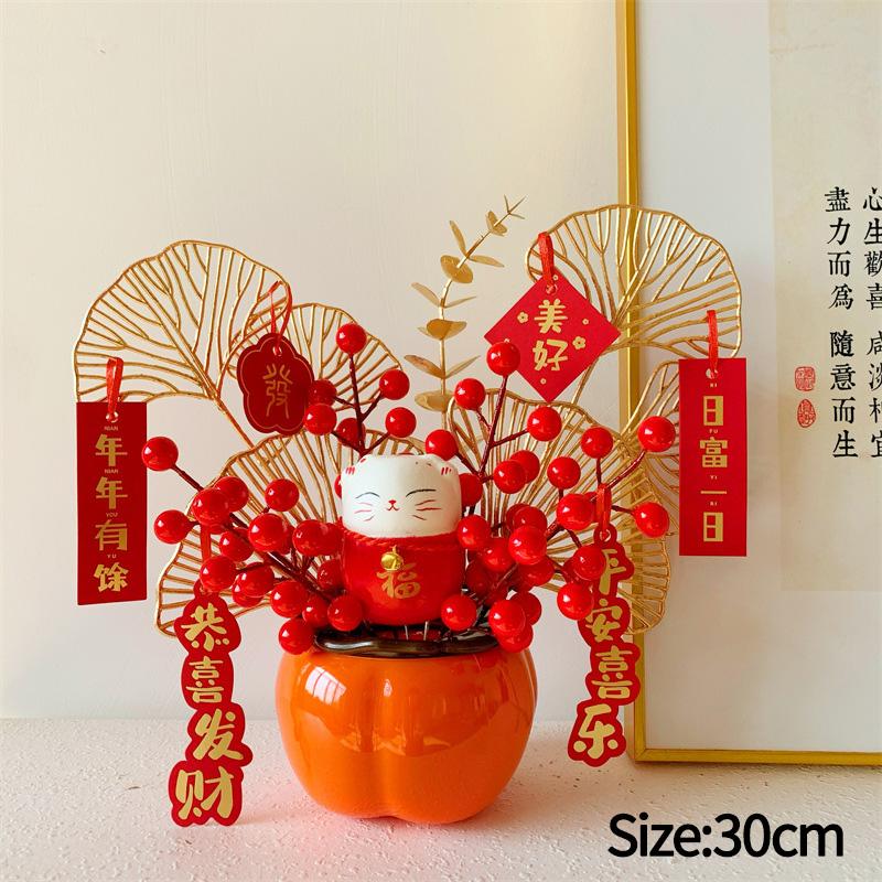 Chinese New Year Decoration Wedding Decoration Horse Year Decoration Flower Vase Hug Bucket Spring Festival Home Decor