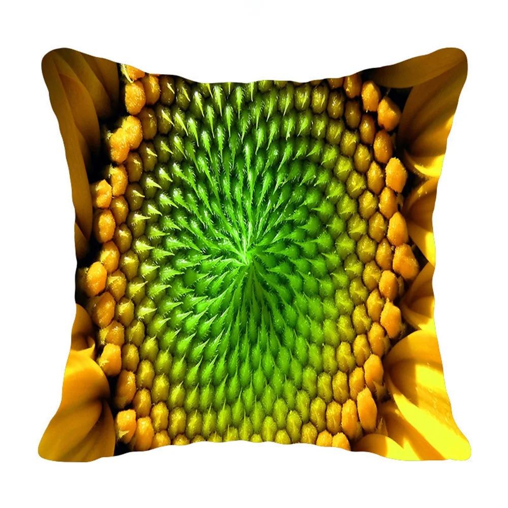 Sunflower Print Pillowcase Office Living Room Home Pillowcase Car Ornaments