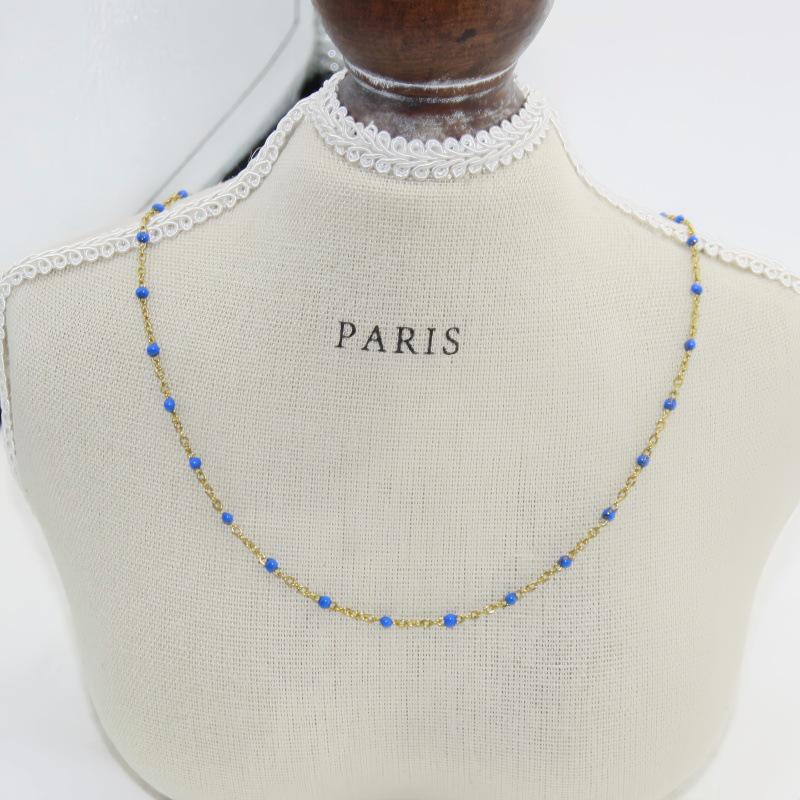 Edelstahl Tropföl Perlen-Kugelketten-Halskette – Nicht verblassend, Farberhaltend, Handgemachter DIY-Schmuck