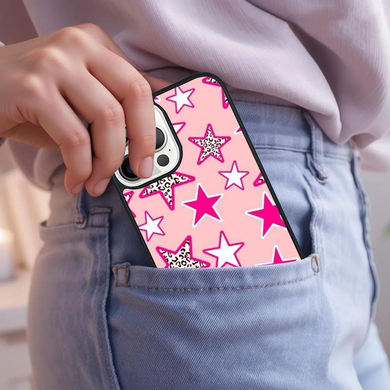 preppy stars lightning pink Phone Case For iPhone 17 Air 15 16e 14 13 Pro Max Coque 12 11 Pro Max PLUS cover