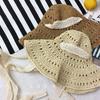 Lace Strap Fisherman Straw Hat Female Summer Eaves Sunshade Travel Straw Folding Beach Sun Hat