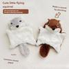 Durable Squeaky Plush Flying Squirrel Cat Toy with Crinkle Paper and Bell for Chewing Teething Puppy Pet Playtime