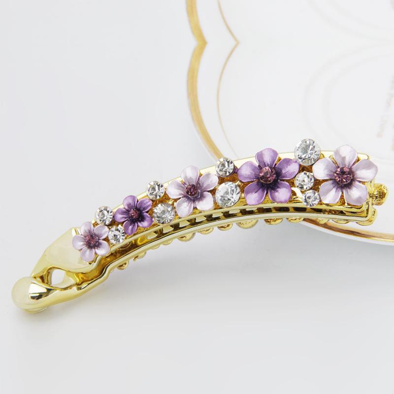 Banana Clip, Large Hair Volume, High-End Hairpin For Headgear, Female Flower Vertical Clip, 10 Cm Rhinestone, Banana Clip, Hair Accessories.