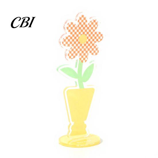 Transparent Card Holder Acrylic Desk Memo Holder, Flower Shaped Photo Display Clip Stand, Home Durable Office Table Number for Cards Paper Note