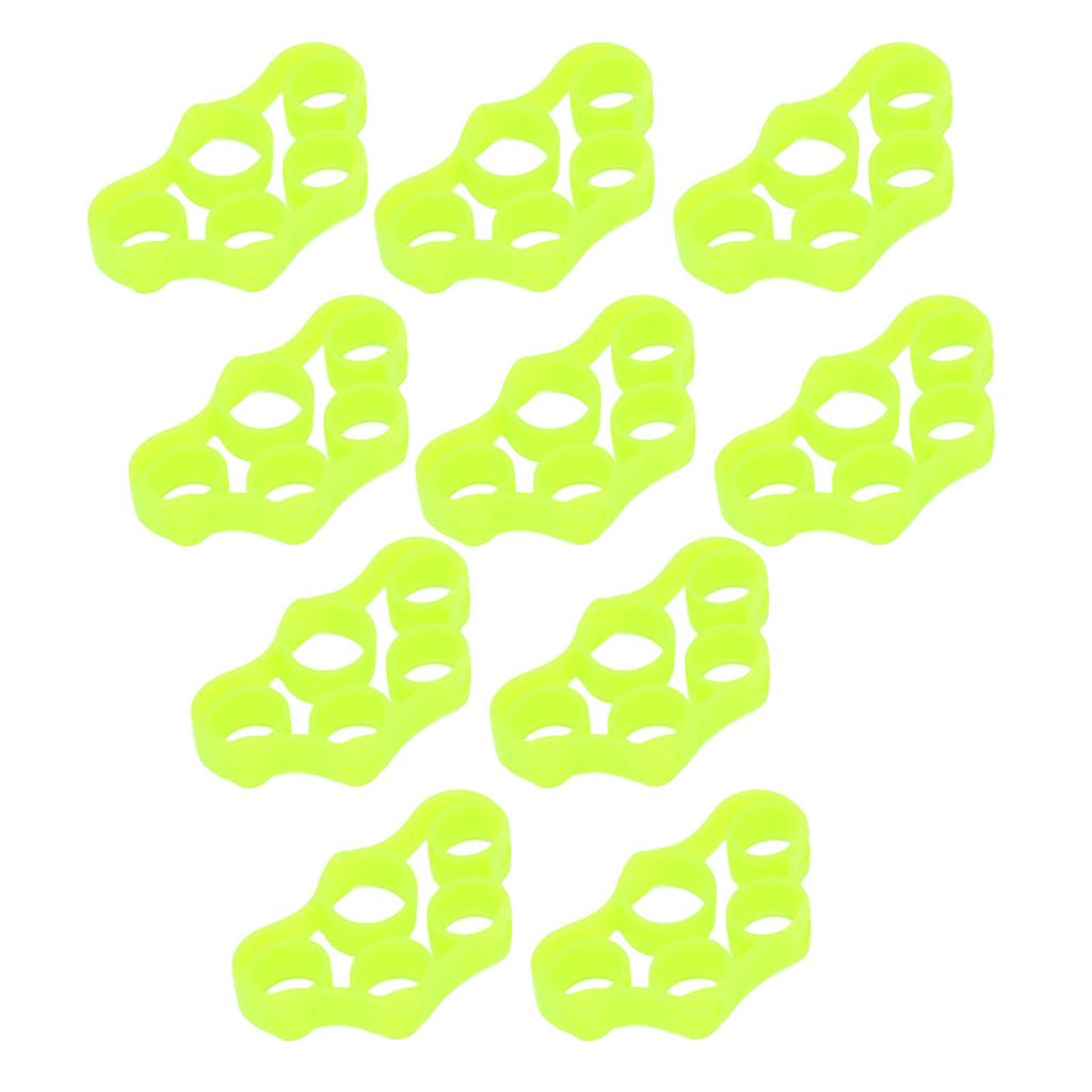 10Pcs Finger Exerciser 6.6LB Green Soft Flexible Silicone Portable Skin Friendly Finger Stretcher