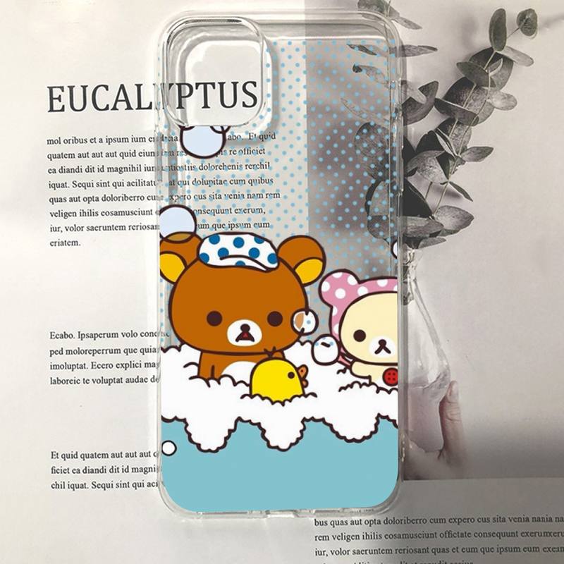 Rilakkuma Kawaii Phone Case For iPhone 11 12 13 14 Mini Pro Max XR X XS TPU Clear Case For 8 7 6 Plus SE 2020