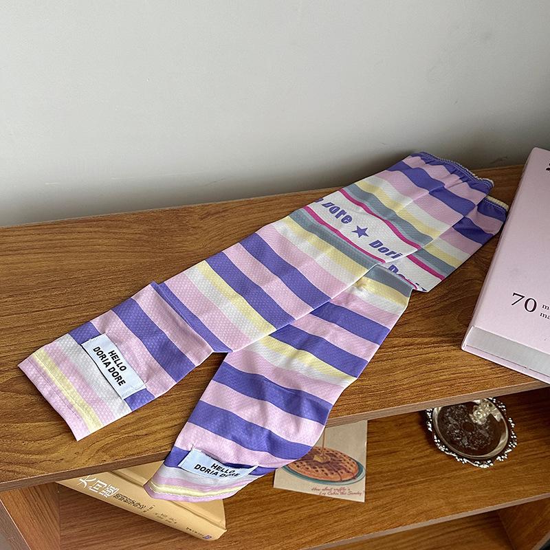 Women s Striped Ice Silk Sleeve: Summer UV Protection Arm Cover
