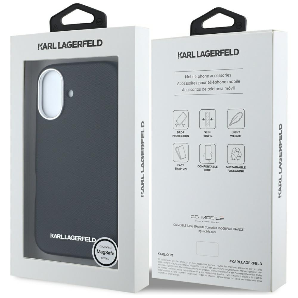 Etui Do iPhone 16 Karl Lagerfeld Saffiano MagSafe Czarne