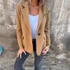 Women S Casual Solid Color Woolen Blazer Coat For Autumn Winter