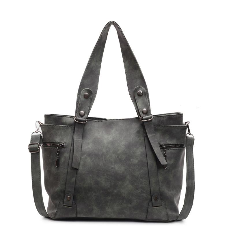 Retro Color Solid Style Large Capacity Bag Zipper Closure Weekend Travel Bags