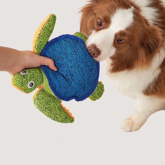 Meeresbewohner Hundespielzeug, Quietschendes Stofftier Hundekauspielzeug, Knisternder Hummer Oktopus Schildkröte Welpen Zahneinlage Spielzeug, Interaktives Spielzeug für Große Kleine Mittlere