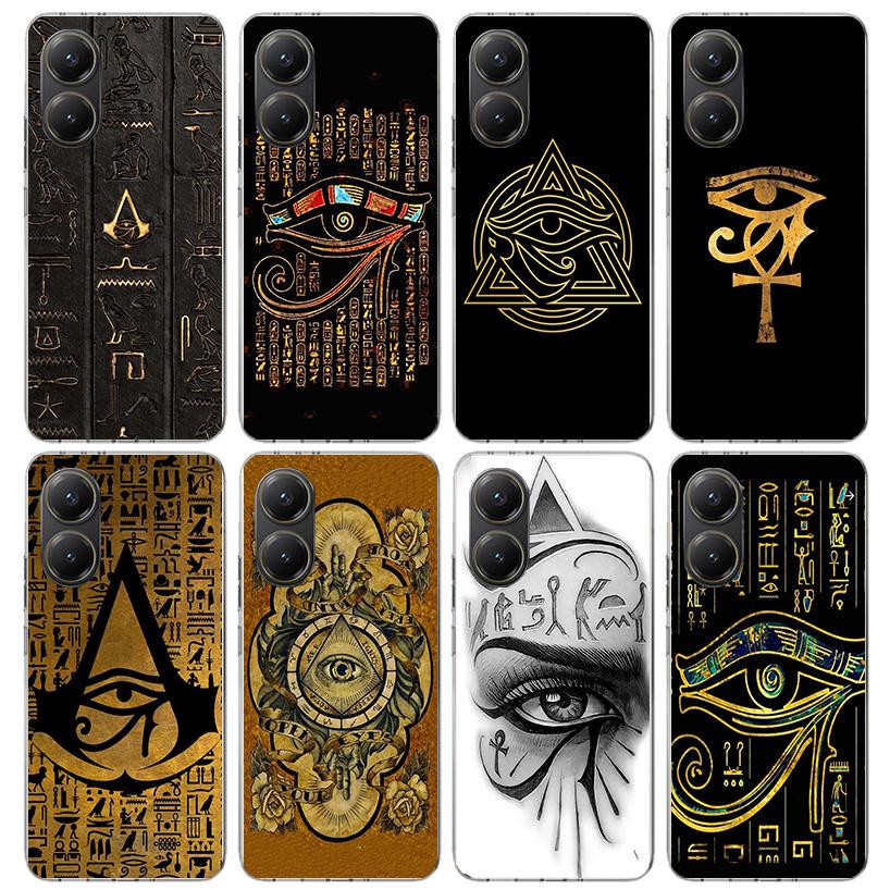 Sacred Eye of Horus Egypt Fresco Phone Case For Xiaomi Poco X7 X6 X5 Pro F7 Ultra Redmi 15C 15 13 13C 12 12C 10 10A 10C 9 9A 9C