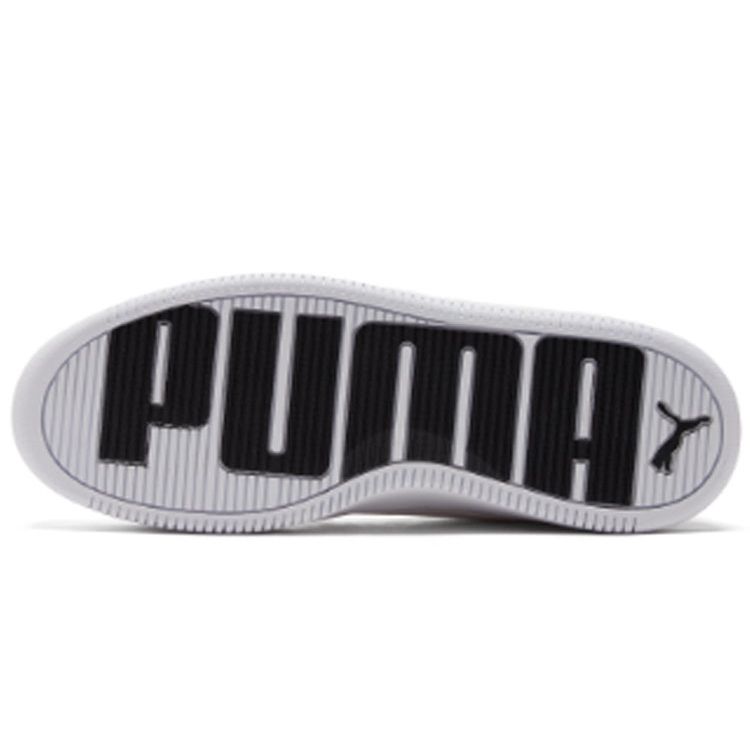 Puma  Lily Platform Leather White Women Sneakers Black 384617-01