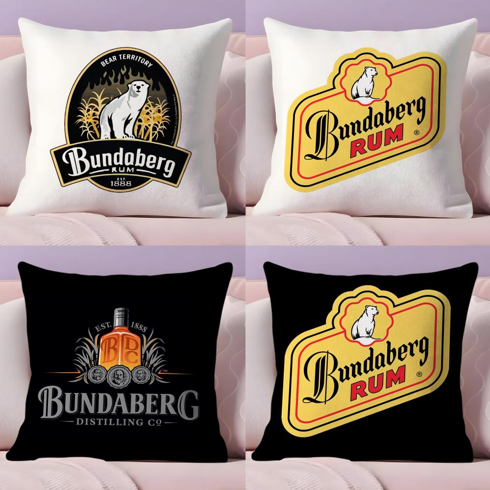 Rum Bundaberg Cushion Cover Plush Fabric Soft Double-Sided Printed Invisible Zipper Sofa Pillow Case Home Decor