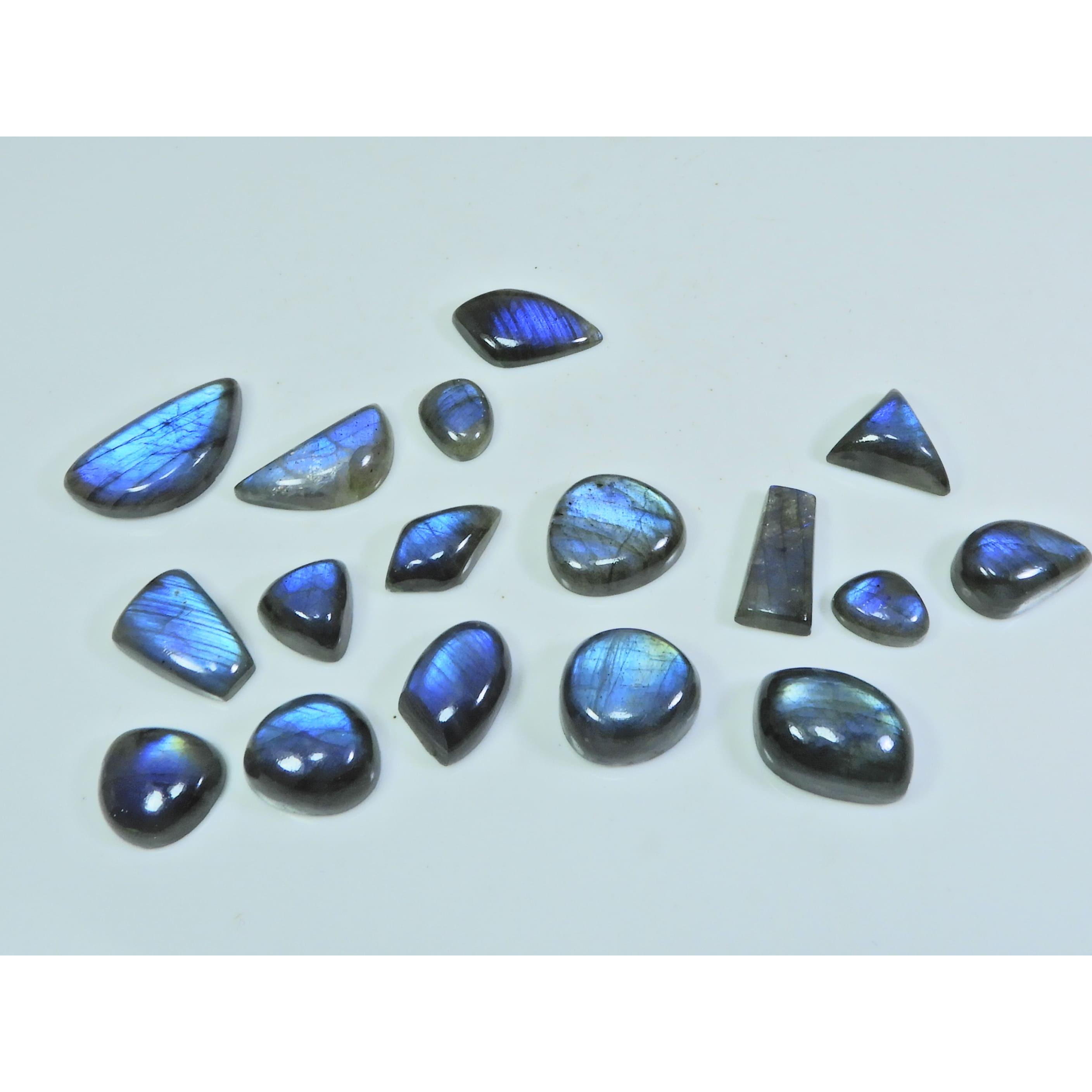 

6X8-12X22ММ Натуральный Голубой Лабрадорит Микс Кабошон Драгоценный Камень 18 Шт./Лот 122 Карата. SY-292