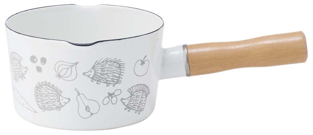 Skater Enamel Milk Lisa Larson Hedgehog Saucepan Double-Mouth Pan, Design, 13cm, 0.8L, ENMP2-A