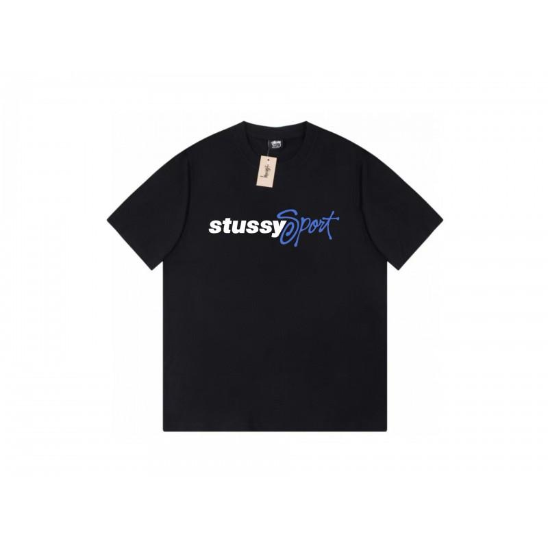 Stussy Short Sleeve T-Shirt Teens Loose Fit 270g Cotton Round Neck Casual Wear