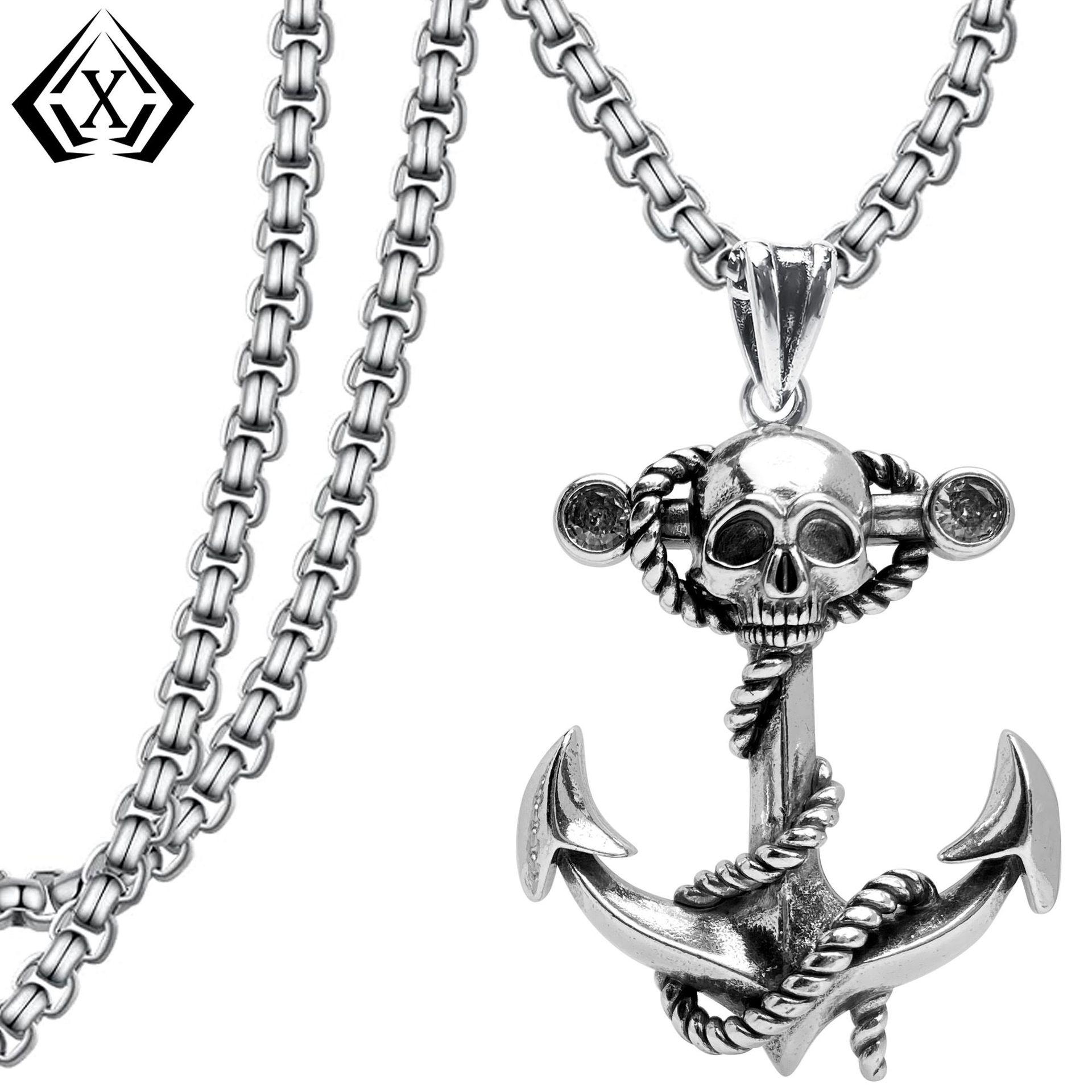 Ожерелье с кулоном  Якорь Любопытства : Мужской Панк Готический Дизайн в Темном Стиле