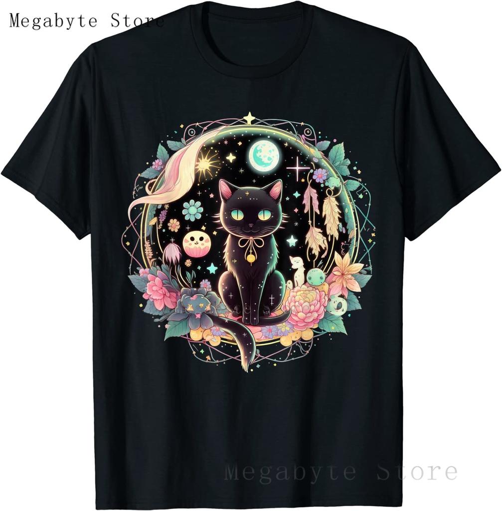 Pastel Goth T Shirt Unisex Women Kawaii Cartoon Gothic Cat Clothes Harajuku Shirt Unisex Graphic Tees FeUnisex Hip Hop Tshirt Unisex