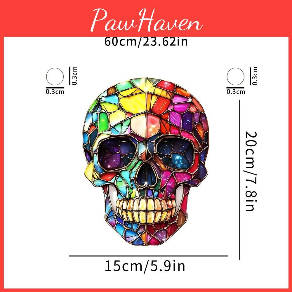 Fashion Colorful Skull Pattern Acrylic Glass Pendant For Halloween Decoration