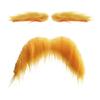 Yellow Mustache and Eyebrows Artificial Beard Fake Eyebrow Funny Halloween Faux Beard Yellow Eyebrow Beard Set Fake Beard Novelt