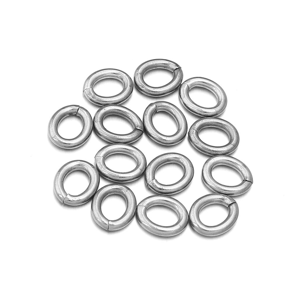 20pcs/lot Oval Stainless Steel Open Jump Rings Connectors Split Rings For DIY Bracelets Jewelry Making Materials Accessories