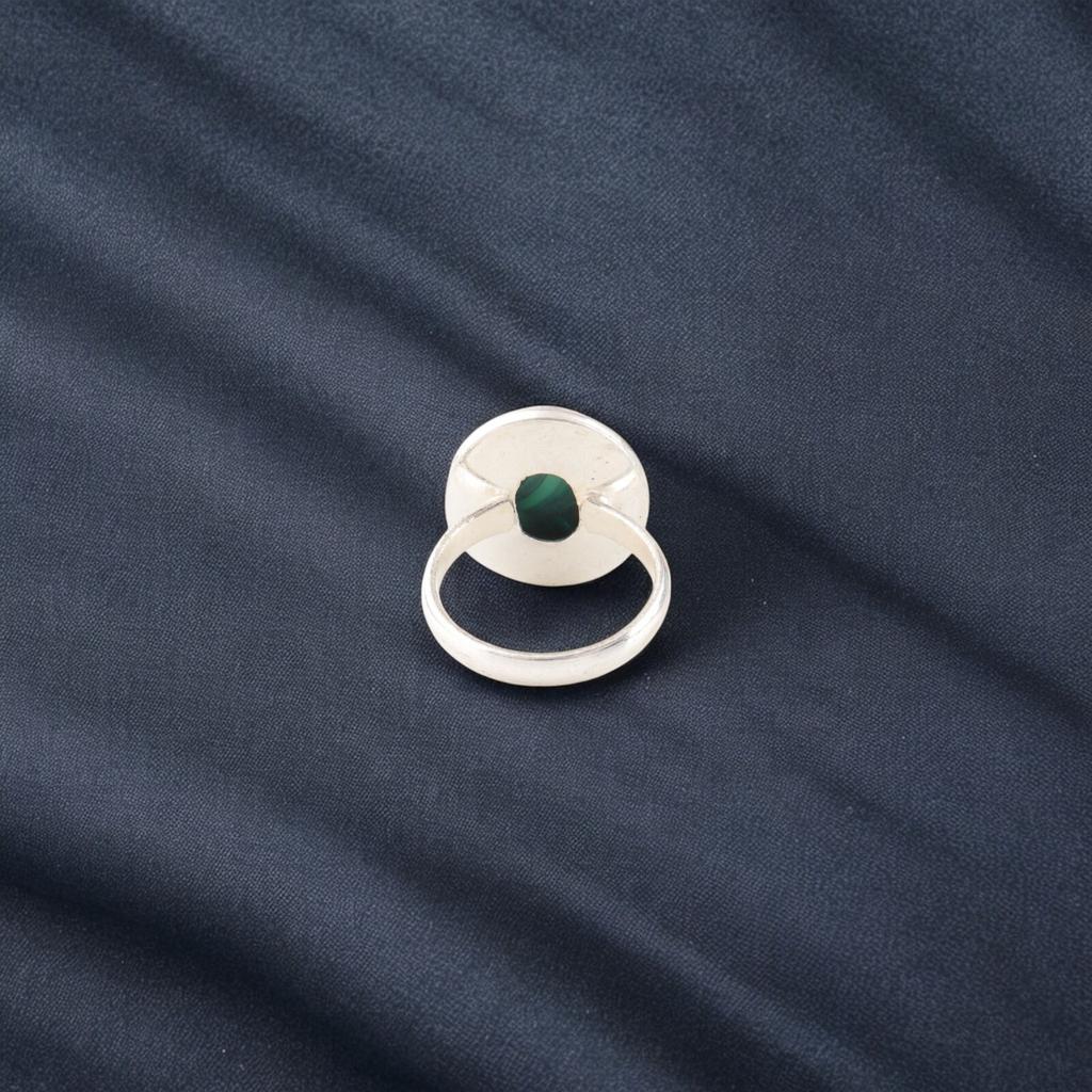 Malachite Gemstone 925 Sterling Silver Handmade Designer Ring Women Gift Jewelry RR-62-37