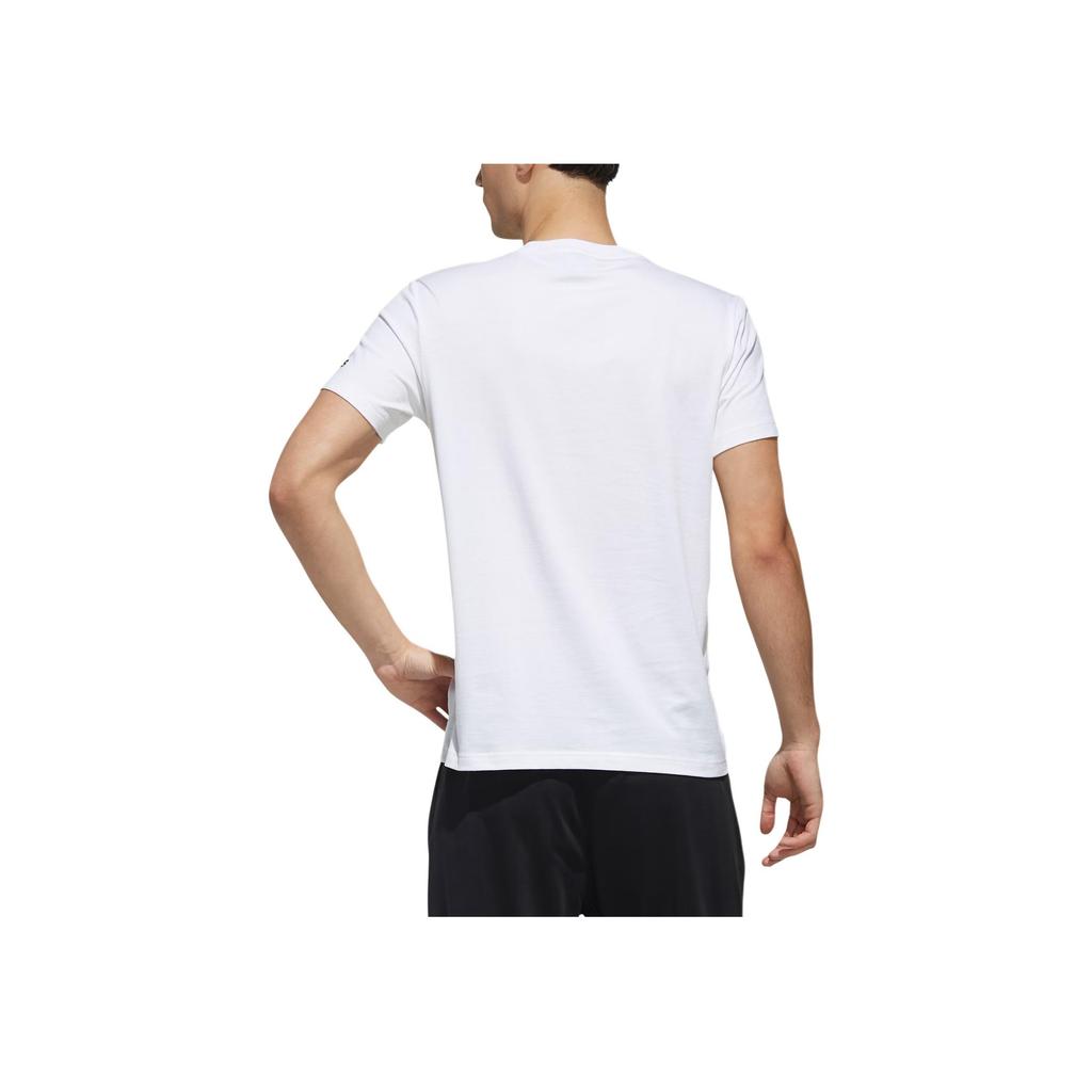 adidas Sport Lifestyle Serie Atmungsaktiv Gerader Schnitt Lässig Bedrucktes Kurzarm-T-Shirt Herren Oberteile Weiß FK4410