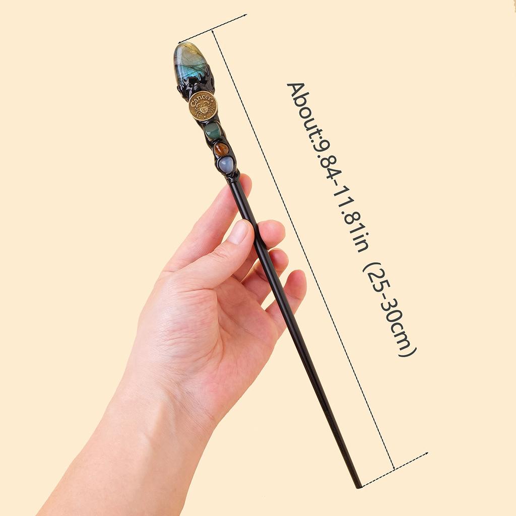 1pc Natural crystal Rolling Stone twelve Constellations scepter Magic wand Handmade DIY fairy wand magic wand propscrystal tower