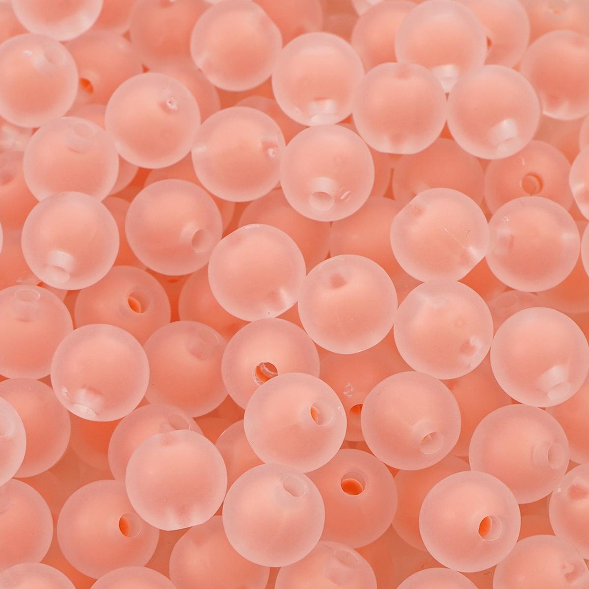 

50 шт. Акриловые бусины с цветным покрытием, Свободные круглые бусины для изготовления ювелирных изделий, DIY аксессуары для ожерелья 8mm 50pcs оранжевый/розовый