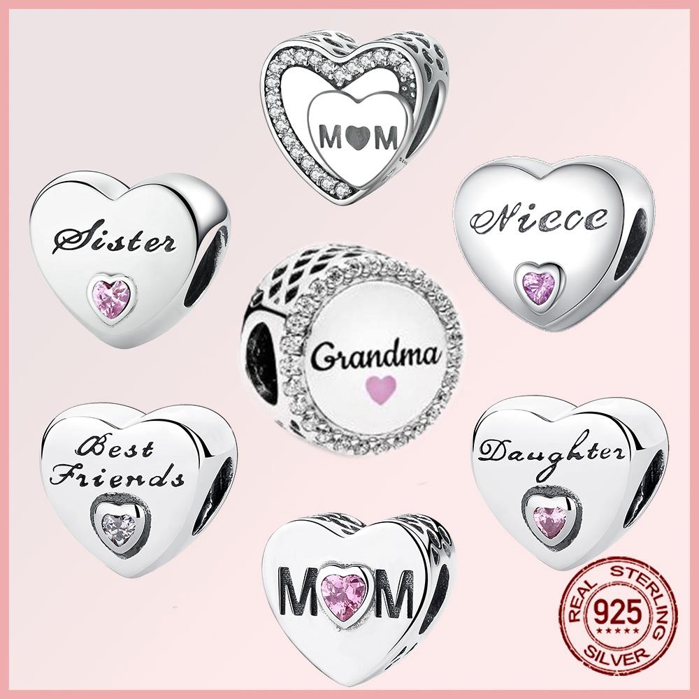 Funkelnde Familie Herz Engelsflügel Pavé Kupfer Anhänger Charms Passen Original Armband Perlen Schmuck Geschenk DIY