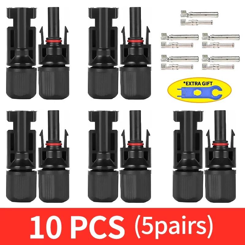 600/400/200/100/10Pcs Solar Panels Connectors Kit, PV Plug 1000V DC 30A, for Photovoltaic MC Cable 2.5/4/6mm²