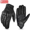 Retro Motorcycle Riding Gloves Leather Accessories Wear-resistant Motocross Knuckle Guard Finger Moto Crycling Glove Gp for Men