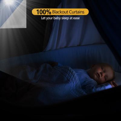 Portable Blackout Blind Blackout Curtain with Hook And Loop Tapes Privacy Blackout Window Shade for Bedroom Baby Room RV