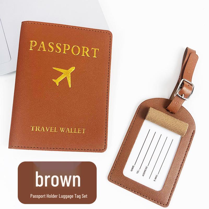 PU Leather Passport and Luggage Tag Set