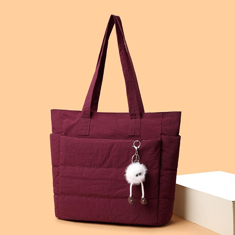 Women's Shoulder Bag Large Capacity Handbag Solid Color Commuter Bag