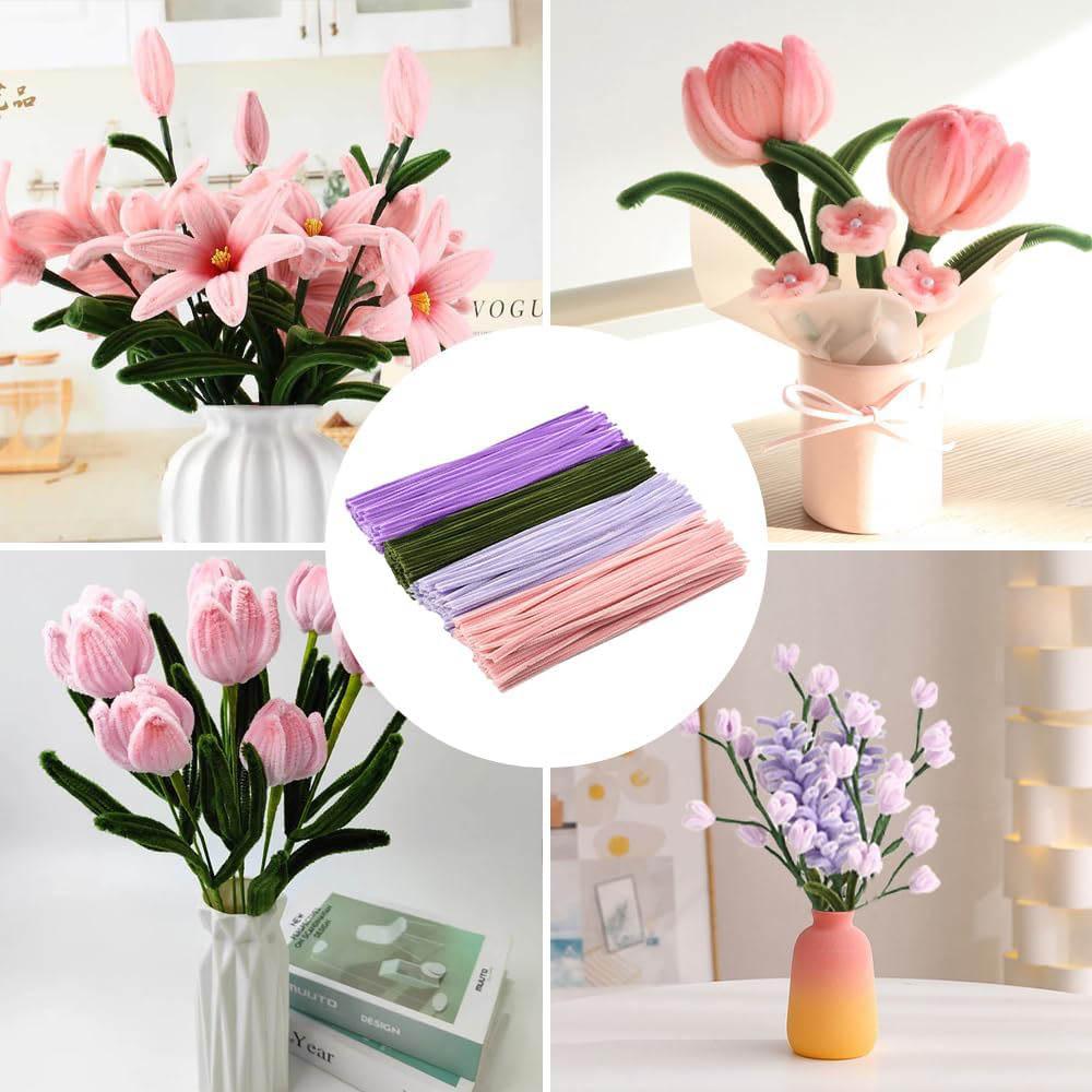 Pipe Cleaners Flower Set, Pipe Cleaners for Crafts, Pipe Cleaners for Crafts, Pipe Cleaner Flower Set, for Bouquet DIY