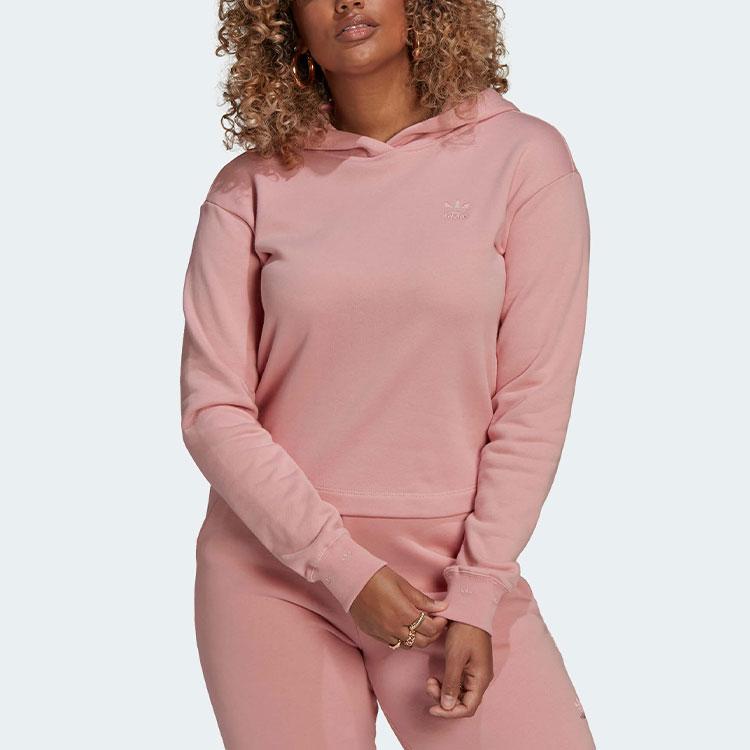 Adidas Originals Sweatshirts Women's Pink Hooded Moderate Regular HE6884