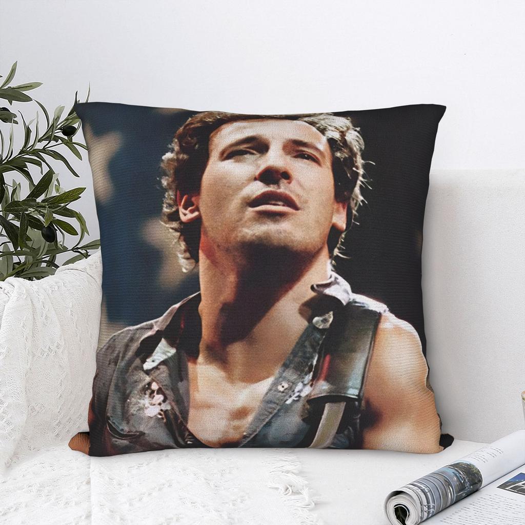 Bruce The E Street Band Springsteen Square Pillow Cases Rock USA 80s Cushion Cover Custom Decorative Pillowcase for Sofa 45x45cm