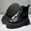 Soft Leather Spring Autumn Platform Boots for Men New Designer British Style Eight-hole Men's Short Boots Shoes