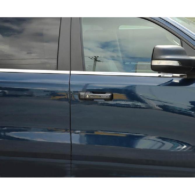 For - Dodge RAM 1500 Carbon Fiber Car Door Handle Decor Cover Trim 8PCS