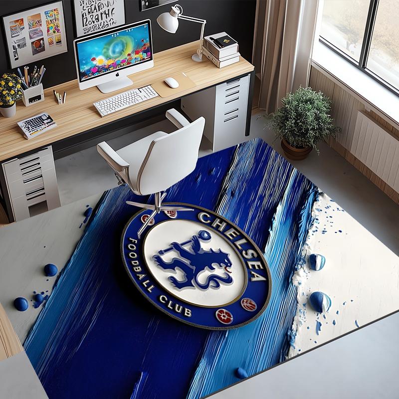 Football Club F.C Pattern Rug, Indoor/Outdoor Mat, for Picnic, Gameroom, Bedroom, Office, Living Room, Home Decor Carpet, Birthday Gift