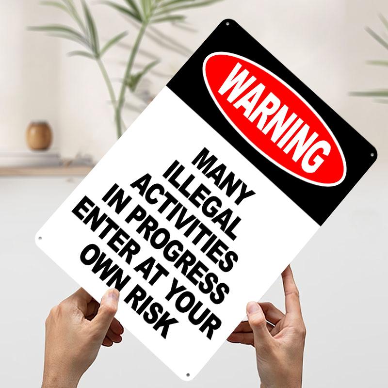 

Funny Warning Sign Hilarious Printed Poster Customized Wall Art Retro Vintage Metal Tin Signs for Garage Decoration Room Decor 7.9x11.8In(20x30cm)