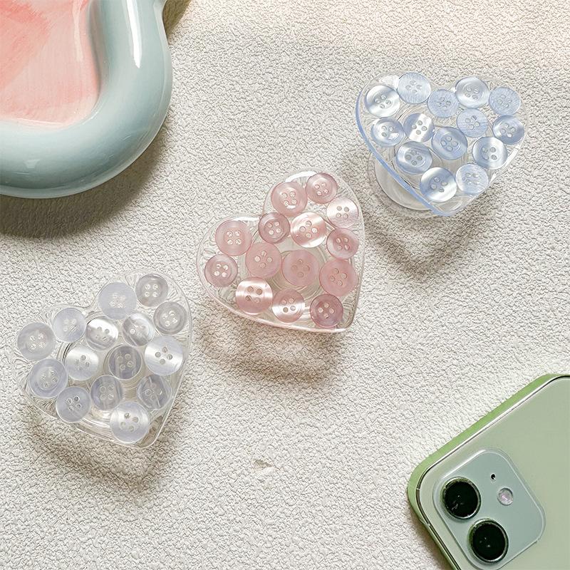 Three-Dimensional Solid Color Love Mobile Phone Case, Airbag Holder, Drip Gum, Original Retractable Back Sticker, Watching Dramas, Chasing Dramas